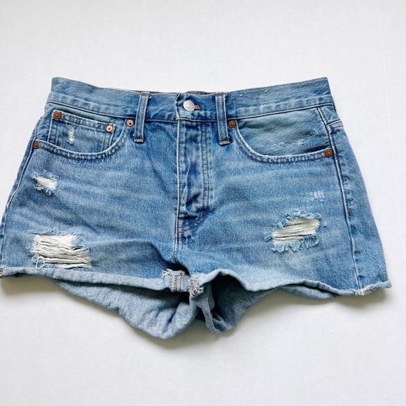 Madewell Relaxed Denim Shorts Cutoffs Blue Jean Distressed Shorts cut off 26 - Picture 1 of 6